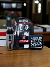 Resim Beşiktaş Taraftar 4 Bölmeli Beslenme Kutusu 500 Ml Matara Kırtasiye Seti Siyah - Beyaz 