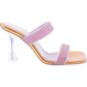 Resim Dgn 5155-23y Kadin Şeffaf Simli Bantli Topuklu Terlik 5155-2271-R13774 Turuncu 