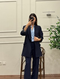 Resim Lacivert Premium Astarlı Blazer Ceket - 38 