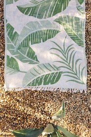 Resim Moriah Yaprak Jakarlı Peştemal Yeşil, Taşıma Çantalı 