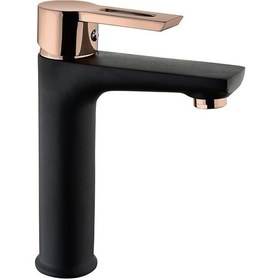 Resim Vilas Defne Bakır - Siyah Uzun Mix Lavabo Bataryası 