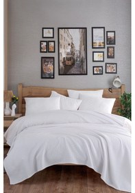 Resim Ecocel Pike Örtü Battal Megaking 230x260cm Karde Beyaz Beyaz 