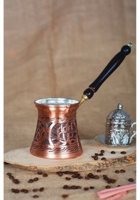 Resim Ahşap Saplı Tuğralı Cezve 6 Kişilik 