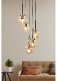 Resim Mona 5 Li Gold-siyah Metal Gövde Bal Rengi Camlı Tasarım Lüx... Gold 