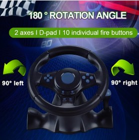 Resim MEGAMUS 7in1 Uyumlu Gamer Direksiyonu Pratik 180' Döndürme Oynama Rahat Kavrama Direksiyon Simidi 