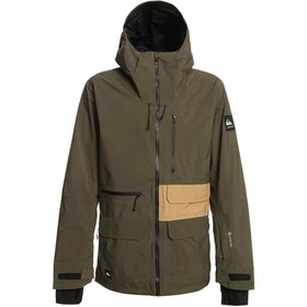 Resim Quiksilver Black Alder Stretch Gore-Tex Erkek Yeşil Snowboard Ceketi 