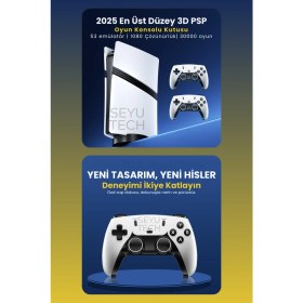 Resim Seyutech Gs5 Pro Kablosuz Çift Kol Oyun Konsolu Uyumlu 4k-Hdmı 53 Emulatör 30000 Oyunlu 2.4g Gaming Atari 