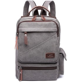 Resim C-active Erkek Kanvas Sırt Çantası Gri Camel 