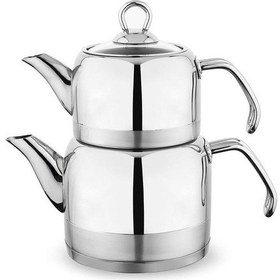 Resim Schafer Ada Metal Orta Boy Çelik Çaydanlık Takımı Inox 