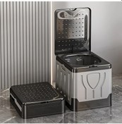 Resim Chuangyinshop Kapaklı Şık Taşınabilir Katlanır Tuvalet Dayanıklı Pp Malzeme Zeytin Yeşili 1pc Tüm Araçlara Uygun Kamp Ve Açık Hava Seyahati İdeal 