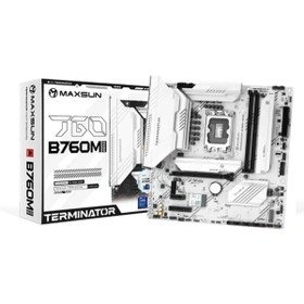 Resim MAXSUN Terminator B760M GKD5 ICE LGA1700 DDR5 7600 Mhz M.2 HDMI mAtx Intel Anakart Beyaz 