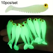 Resim 10 adet Işıltılı Yumuşak Silikon Balıkçılık Yemleri, 5cm Wobbler Yüzgeçli Yemler - Kurşunsuz, Avcılık & Balıkçılık için Torbalı Set 