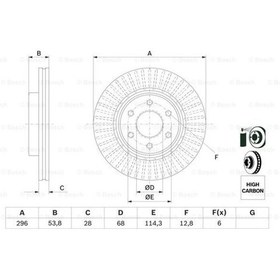 Resim Bosch -0986479E35 Ön Fren Diski Nissan Navara 2,3Dci D23 Kasa 201 514558659 