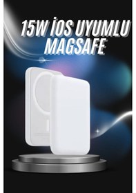 Resim Kablosuz Magsafe Hızlı Şarj 5.000 Mah Kablosuz Şarj Cihazı 