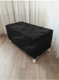 Resim Pembe Lüks Sandıklı Kapitone Puf Siyah 