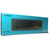 Resim Everest Kb-741F Siyah-Gri Usb 2 Metre Bakır Kablolu Tamamen Türkçe F Klavye 