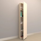 Resim Rafkestir Alina Suntalam Kitaplık ( 40 x 180 cm ) - Kapaklı Krem ( Mat ) 