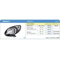 Resim Ayfar-202315 - Far Sol Manuel Siyah Çerçeveli Kangoo 13 