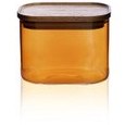 Resim Akasya Dikdörtgen Cam Kavanoz Amber 500 Ml The Mia