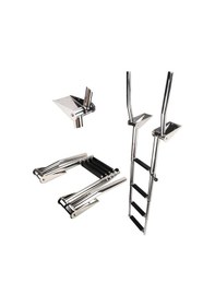 Resim Erol Tutamaklı Teleskopik Merdiven 4 Basamaklı Platform Üstü 254x1169 mm 