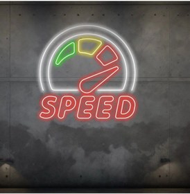 Resim Speed Yazılı Ve Şekilli Neon Tabela Kırmızı 