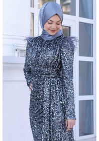 Resim Esilanur Şura Tesettür Abiye Antrasit Antrasit 