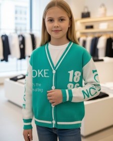 Resim Minimoda Kids Yazılı Harfli Kız Triko Hırka 
