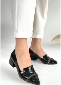 Resim Liina Siyah Rugan Topuklu Ayakkabı Siyah Rugan 