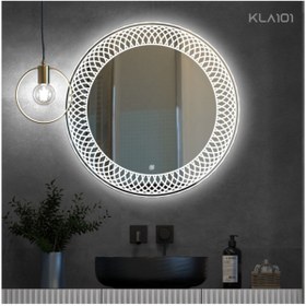 Resim eagle mirror 80x80cm Yuvarlak Dekoratif Banyo Duvar Aynası Ledli Banyo Duvar Aynası 
