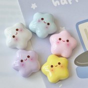 Resim 5 Adet Sevimli Yıldız Şeklinde Manyetik Buzdolabı Mıknatısları - Pastel Renklerde Gülümseyen Yüzler, Dayanıklı Plastik, Ev, Ofis & Sınıf Dekoru İçin İdeal - Büyüleyici Hediye Fikri, Buzdolabı Dekorasyonu|Fantastik Mıknatıslar|Manyetik Dekor, Buzdolabı Mıknatısları 