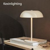 Resim 1 adet Kexinlighting Ayarlanabilir LED Masa Lambası, Dokunmatik Kontrol, USB Şarj Edilebilir, Üç Seviyeli Işık, Metal Taban, Ofis ve Ev Dekoru için Beyaz Lamba Kapağı, Yatak Yanı Okuma Lambası, Modern Masa Lambası, Şık Lamba Tasarımı 