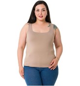 Resim Büyük Beden Askılı Yarım Astarlı Viskon Vizon Body-vizon Vizon 