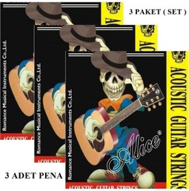Resim Alice A206 Akustik Gitar Tel Seti 3 Set 