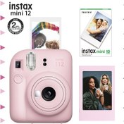 Resim Fujifilm Instax Mini 12 Fotoğraf Makinesi + Çerçeve + 10'lu Mini Film Seti Pembe 