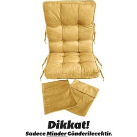 Resim Reyo Home Sallanan Sandalye Minderi Kapitone Çift Cepli Hardal 