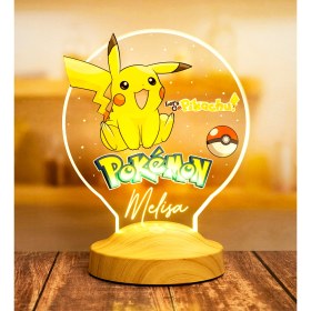 Resim Sevgi Lambası Pikachu, Pokemon Temalı Gece Lambası, Pikachu Kişiye Özel Masa Lambası, Pokemon Çizgi Film Karakteri, Nostaljik Lamba, Çocuk Odası Dekor Lamba 