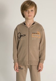 Resim HAUSEkids 4-8 Yaş Racing Going Erkek Çocuk Hırka-Mocca 