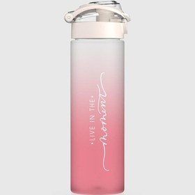 Resim Renga Saga Moment Yazı Desenli 630 Ml Mat Tritan Matara 912120 Pudra 