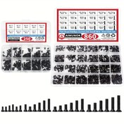Resim 250/860 adet Küçük Bilgisayar Vidası Çeşit Seti, Siyah Minik Gözlük Vidası M1.2 M1.4 M1.7 M2 M2.5 M3, PC ve Laptop SSD Sabit Disk CPU Soğutucu Vidası, M.2 Elektronik Vida Seti 