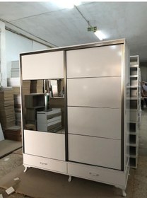 Resim Doğandekorasyon Diştan Çekmeceli 180 Cm Ve 220 Cm Sürgülü Dolap Gardirop Raydolap 