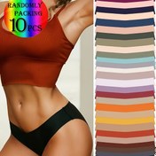 Resim 10 Adet Kadınlar İçin Dikişsiz Düşük Bel Bikini Külot - Yumuşak, Nefes Alabilen ve Esnek Çok Renkli Set (Pembe, Mavi, Turuncu & Daha Fazlası) Günlük Konfor için, Şık Tasarım, Kaliteli Ürünler, Minimalist Stil, Hafif Yapı, Çoklu Paket, Gardrop Temel Parçaları 