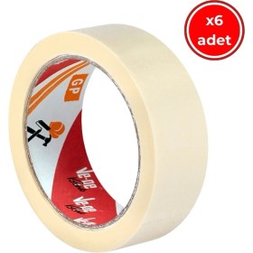 Resim Ve-Ge Gp Maskeleme Bandı, 6 Adet, 36 mm x 30 M, Bej,krepe Kâğıt Taban 