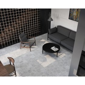 Resim TUQCO Doğaltaş 8" Hexagon Carrara Honlu Mermer Mozaik 