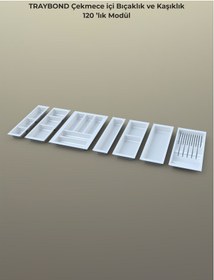 Resim Çekmece Içi Kaşıklık Ve Bıçaklık Düzenleyici Beyaz, 114x48 Yandan Ve Boydan 4cm Kesilebilir Beyaz 