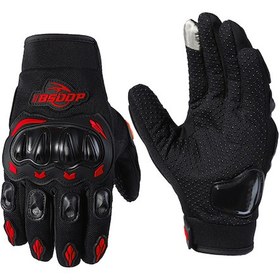 Resim Wezone Bsddp Motosiklet Eldiveni: Darbeye Dayanıklı, Kaymaz, Dokunmatik Uyumlu Rh-a0136 Kırmızı M Boy 