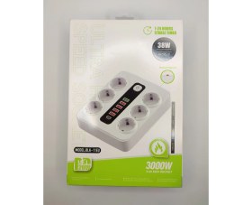 Resim Eco Center Akım Korumalı 6'lı Grup Priz, 5'li USB Şarj,1 Adet Type-C Şarj Girişi, 2 M KABLO,3000W (Beyaz) 