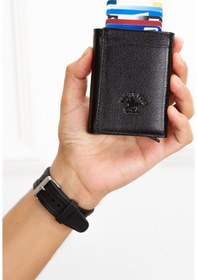 Resim Newish Polo Erkek Hakiki Deri Cüzdan Ve Kartlık - New091 Siyah 