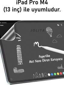 Resim Jolita iPad Pro 13 inç M4 Uyumlu Paperlike Ekran Koruyucu Mat Nano 2024 A2925 A2926 A3007 