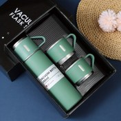 Resim 1 Set Premium 304 Paslanmaz Çelik Vakumlu İzoleli Bardak Seti - Sızdırmaz, Terden Arınmış, Dökülmeye Karşı Termal Şişeler Sıcak ve Soğuk İçecekler İçin, Dış Mekan, Okul, Ofis, Babalar Günü Hediyesi İçin İdeal 