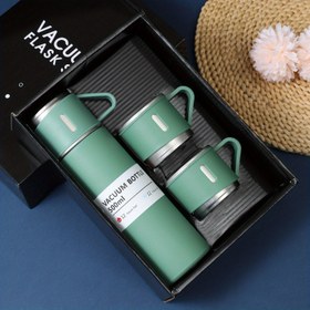 Resim 1 Set Premium 304 Paslanmaz Çelik Vakumlu İzoleli Bardak Seti - Sızdırmaz, Terden Arınmış, Dökülmeye Karşı Termal Şişeler Sıcak ve Soğuk İçecekler İçin, Dış Mekan, Okul, Ofis, Babalar Günü Hediyesi İçin İdeal 